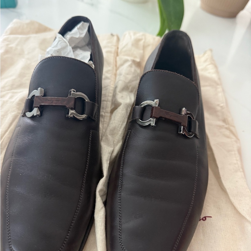 Ferragamo Men's Brown Leather Loafers